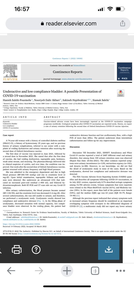 Continence Reports Journal tweet media