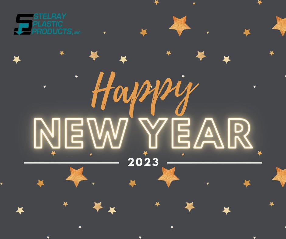 Stelray Plastic Products, Inc. would like to wish you and your family a happy, healthy, and prosperous New Year. We are very grateful for all of your support throughout the year.

Cheers to 2023! 

#NewYear #2023