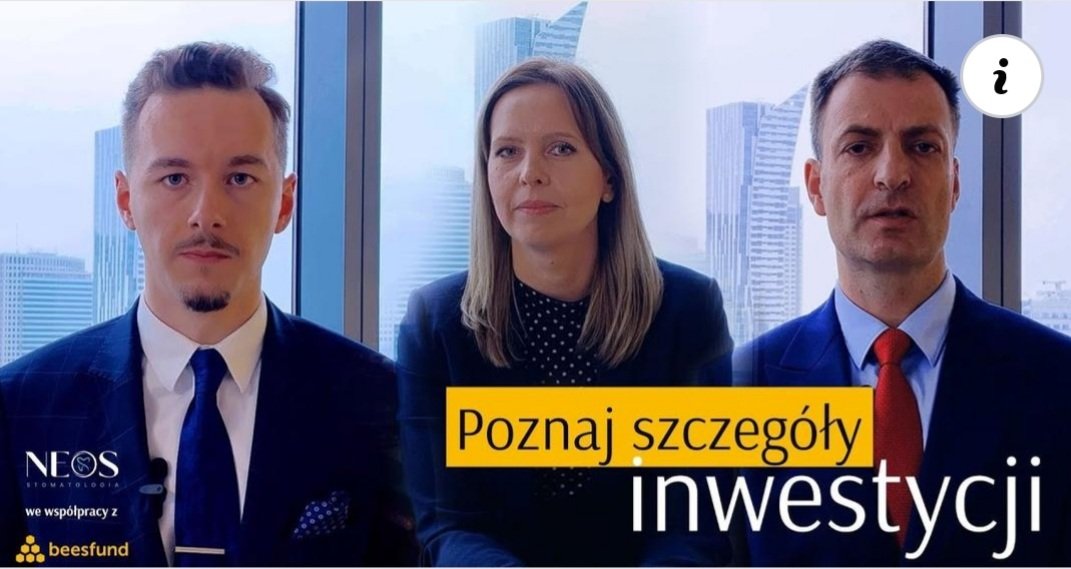 Spółka #NeosStomatologia pozyskuje kapitał inwestycyjny w modelu pożyczkowym na <a href="/beesfund/">Beesfund.com</a>. 5% + oprocentowanie indeksowane inflacją, liczone według odczytu z raportu GUS. Więcej w materiale video 🌐youtube.com/watch?v=H0i9rZ… oraz na stronie pożyczki 🌐 kampania.neos-stomatologia.pl