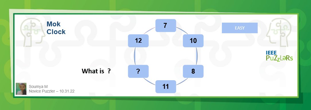 Dial in the answer for this Mok clock #puzzle.  Discover it in the #IEEE Puzzlers community and earn Puzzler badges.  ieee-collabratec.ieee.org/app/community/…