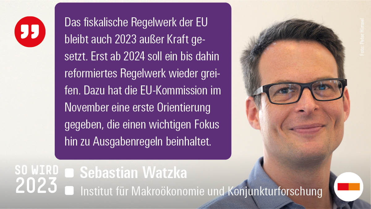 Wird die EU-Kommission die Mitgliedstaaten mit hohen Defiziten 2023 zu Austerität zwingen, Sebastian Watzka? Die Wirtschaftsprognosen unserer @IMKFlash -Expert:innen für #2023: imk-boeckler.de/de/imk-so-wird… #SoWird2023