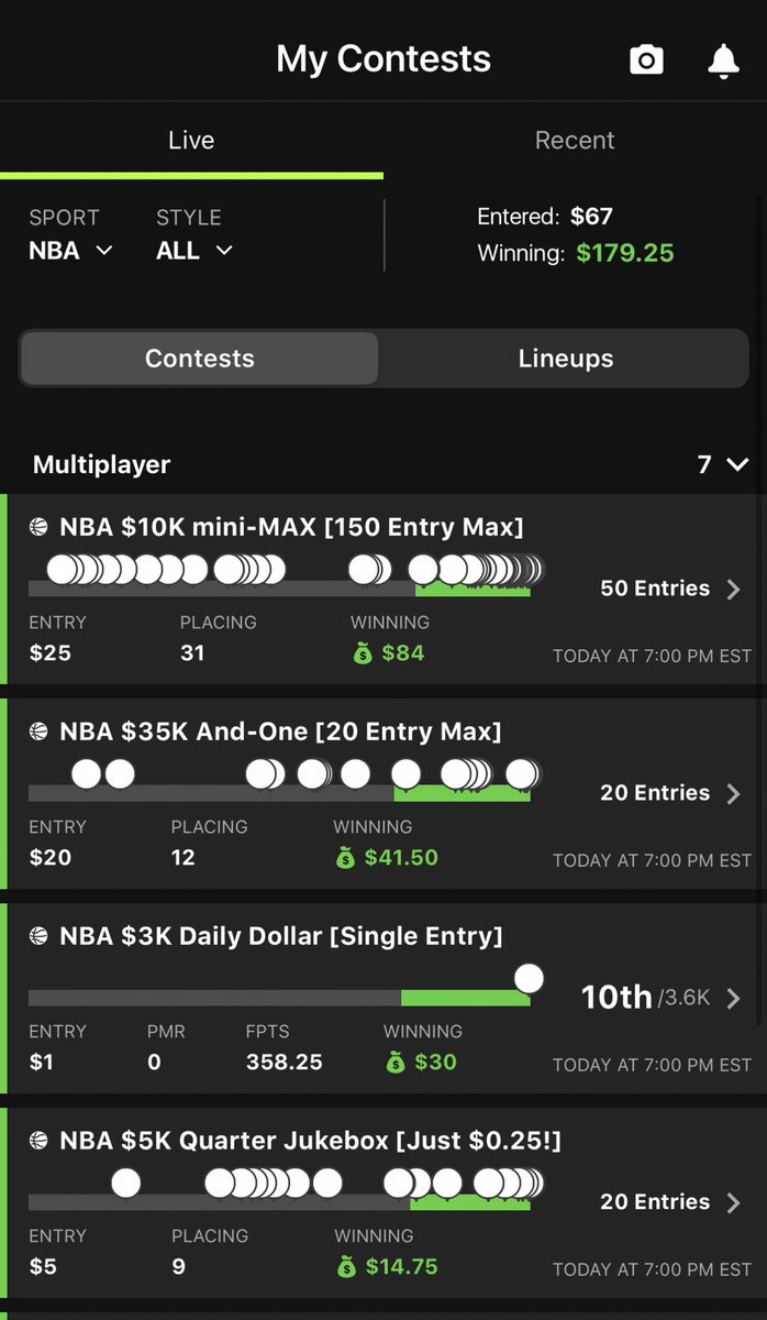 _cyraxx's tweet photo. Nothing major but still profit. #DraftKings #NBA #DFS #SaberSim https://t.co/mZyxE9F9Ns