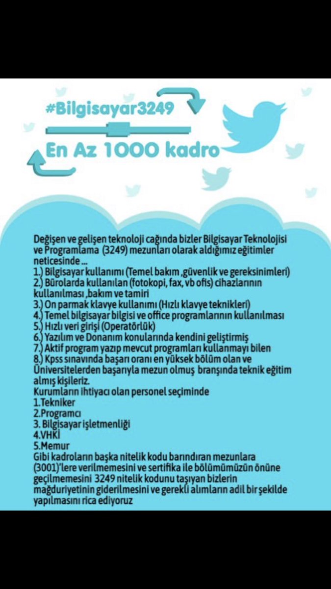 bilisimuzmanigk's tweet photo. @vedatbilgn Sayın bakanım bilgisayar programcılığı mezunları olarak bilgisayar tamiri, donanım kurulumu, sistem kurulumu, çeşitli bilgisayar programlarının kullanımı ve bilgisayar ile ilgili her alanda teknik eğitim almış mezunlarz. En az 1000 atama ile Müjdenizi bekliyoruz. #bilgisayar3249 https://t.co/mFNx2tWH1U