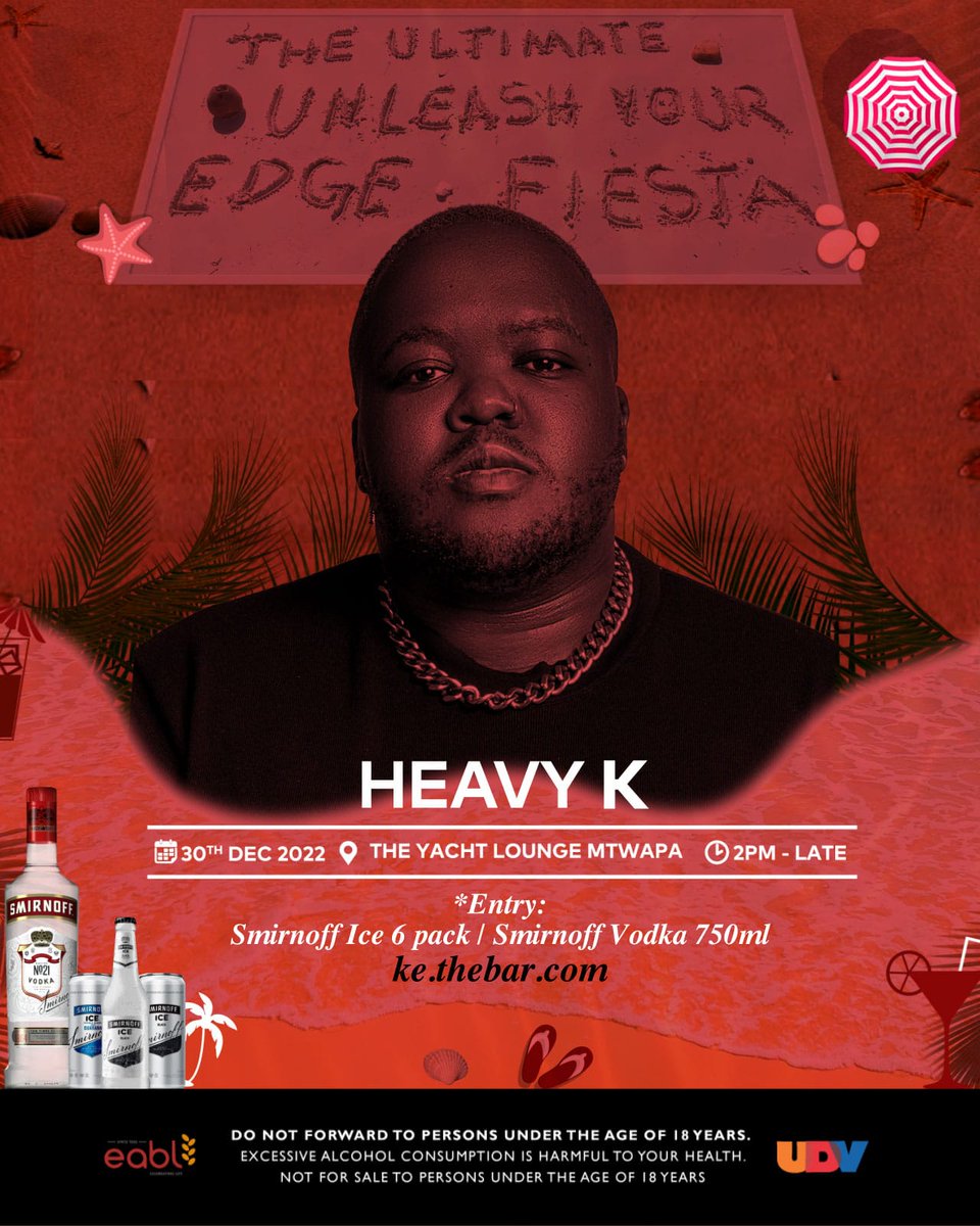 Mwany_W's tweet photo. Finally it's 30th Dec🥂 From 4pm head to The Yatch Lounge Mtwapa for a flavourful #flavourwithedge experience courtesy of @smirnoffke. Khaligraph, Jovial, Dj Grauchi will be performing. To get a ticket buy a 6 pack of Guarana or a Smirnoff Vodka 750ml from https://t.co/1Gv5iQk1SH https://t.co/4NVVsG38lP