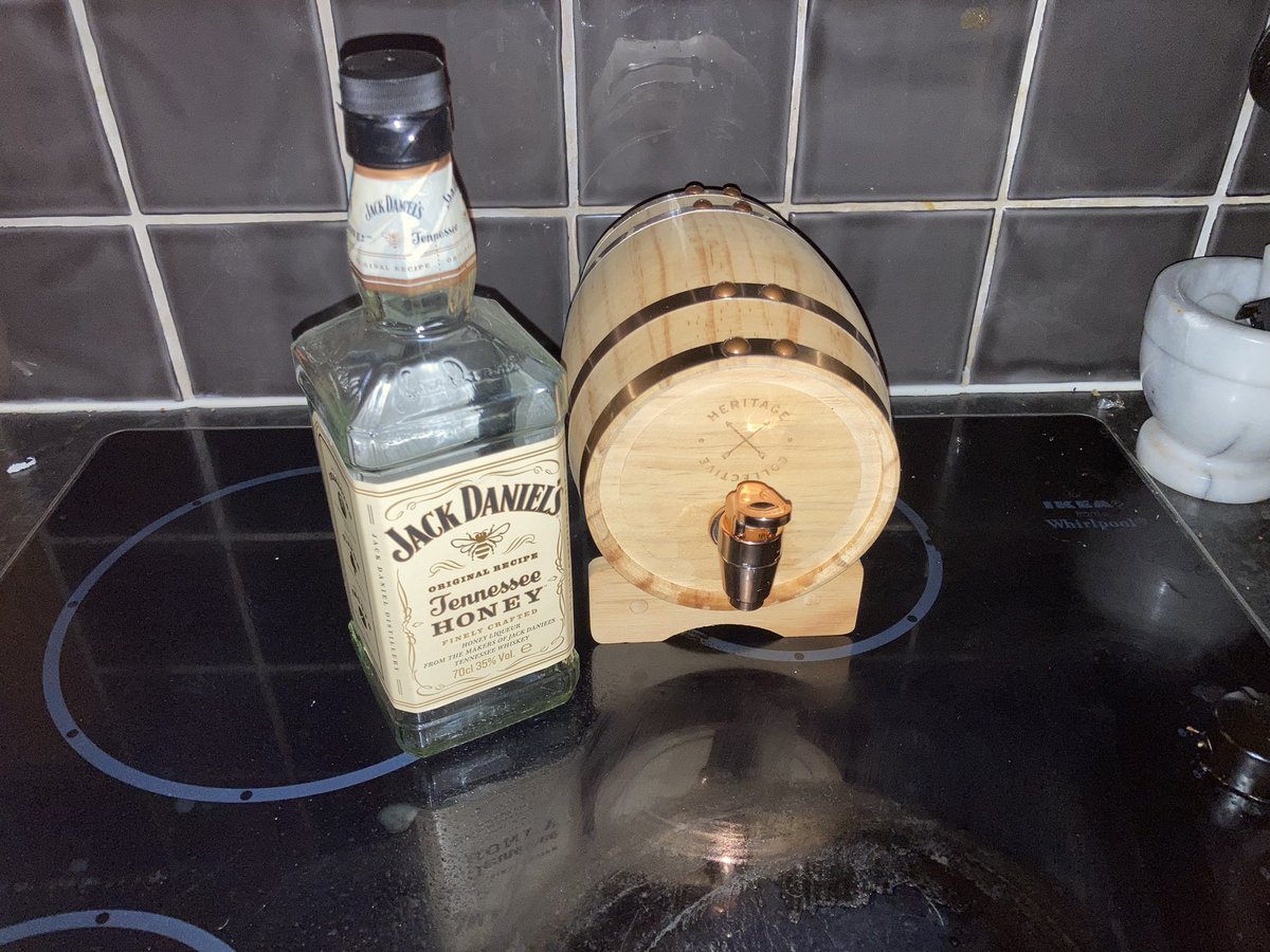 Mystic_Monk_01's tweet photo. I put my whiskey into my barrel now that I got from @Ravenwolf11 on Christmas, thanks Raven! It’s all ready for the new year hahaha https://t.co/sJy5ceFobb