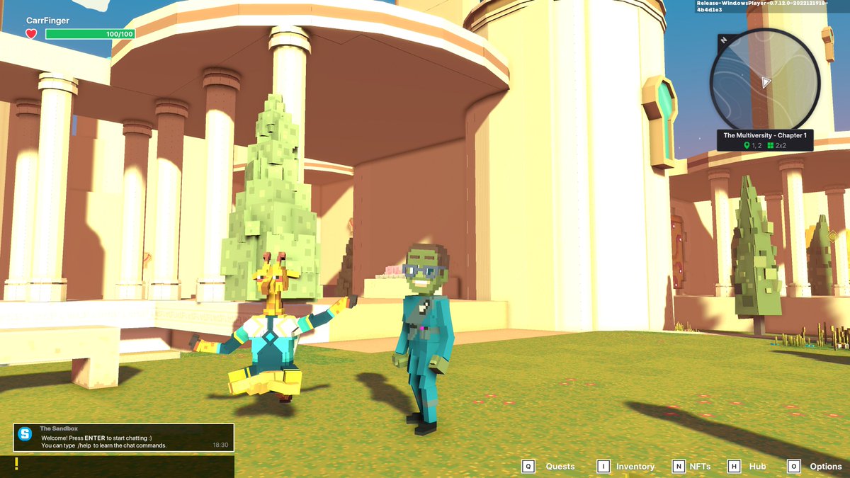 CarrFinger's tweet photo. @TheSandboxGame I found the peaceful Giraffe in The Multiversity! 🦒 I participated in the #SeasonsGreetingsTSB challenge for a chance to win an NFT! https://t.co/zP4rwYmyZw