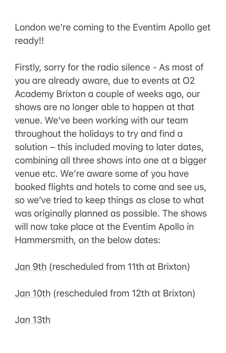 ChaseAtlantic's tweet photo. LDN UPDATE! https://t.co/qS6UhiX9Jd