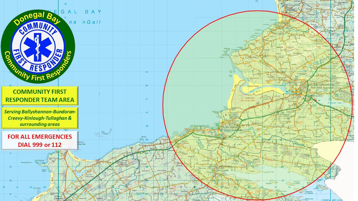 DB_CFR's tweet photo. @DB_CFR volunteer Community First Responder team area covers the #Ballyshannon, #Bundoran, #Creevy, #Kinlough and surrounding areas in counties #Donegal and #Leitrim. 

@discoverbally @DscoverBundoran @TullaghanC @KinloughC https://t.co/HQeRcxTkq4