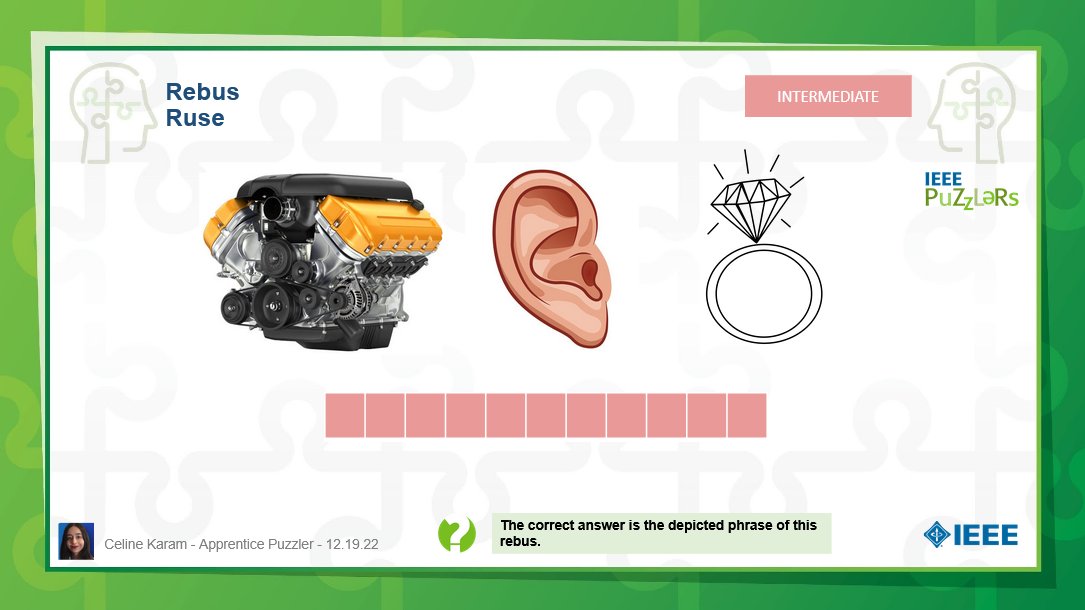 Decipher the depicted phrase and solve this rebus ruse #puzzle.  Solve it in the #IEEE Puzzlers community and earn Puzzler badges.  ieee-collabratec.ieee.org/app/community/…