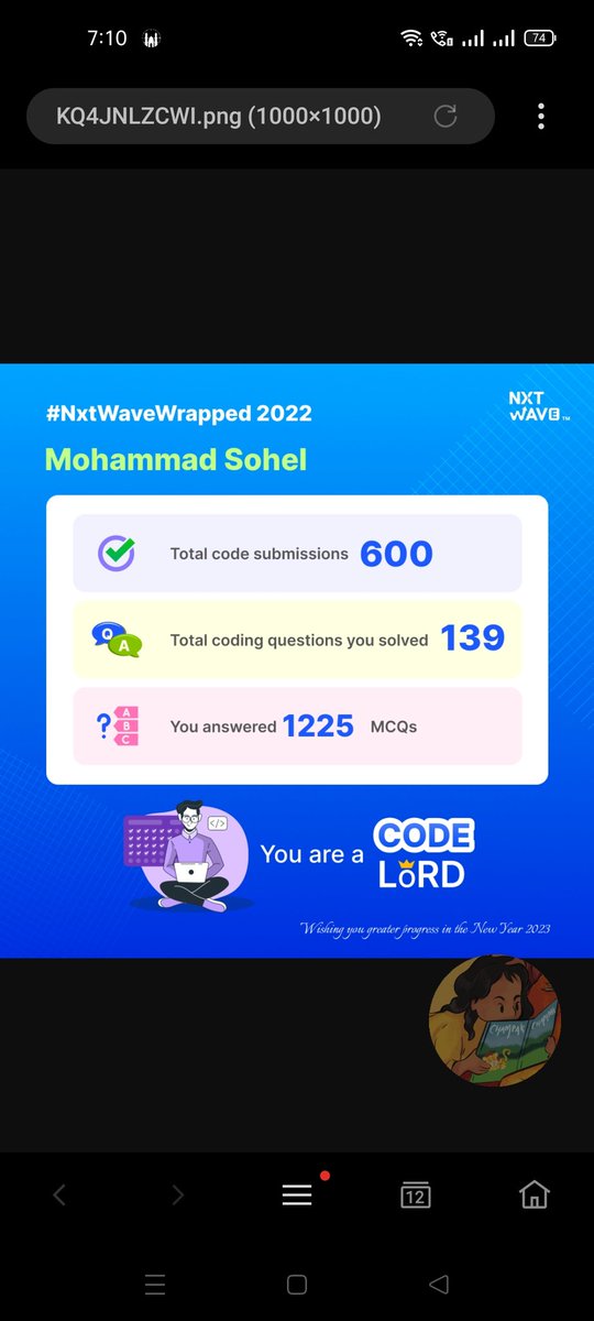 sohel_mohammed2's tweet image. Hi friends
iam very happy to share with you my 2022 progress of my learning
#ccbp #rahulattuluri sir #nxtwave #tech
#python #successful  #completed #sessions #hardwork #consistency  
#ccbpians #avinashdara sir #shashankgujjula sir