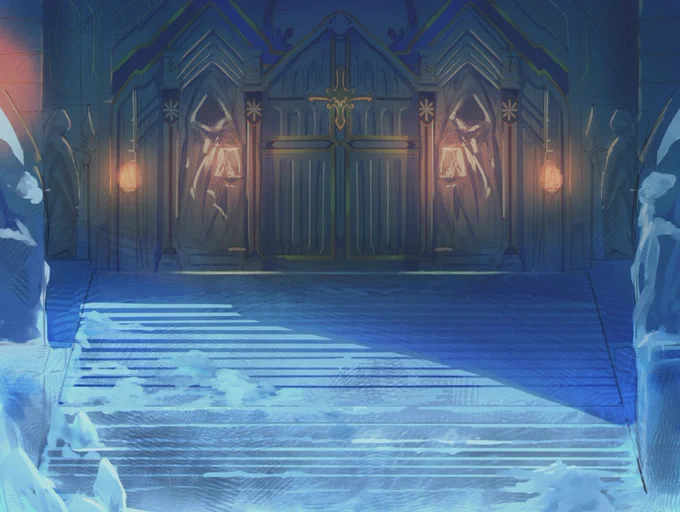 [Fatui Harbingers - House of Wolves] Genshin animation for Hoyofair 2023 New Year #GenshinImpact #HoYoFair2023 #HoYoFair2023 #原神[Snezhnaya Bank Vault Entrance] Backgrounds 