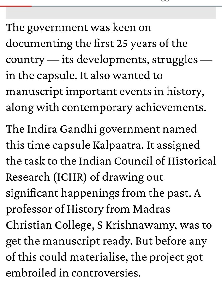 PNJoshi_'s tweet photo. Forgotten #Time_Capsule
The Indira Gandhi government had set a time frame of 1,000 years for extracting the copper capsule. It wanted the forthcoming generations to have a rendezvous with India’s magnificent past.

On 15 Aug 1973, Kalpaatra was suitably buried inside the Red Fort https://t.co/nuqt4YmRxJ
