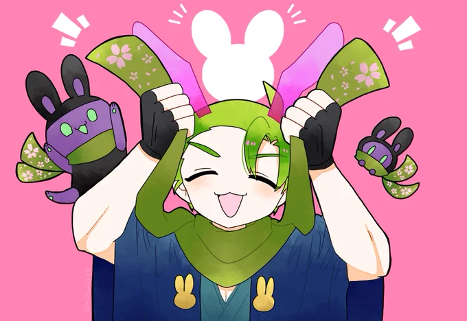 ウサミミ結びマフラー 