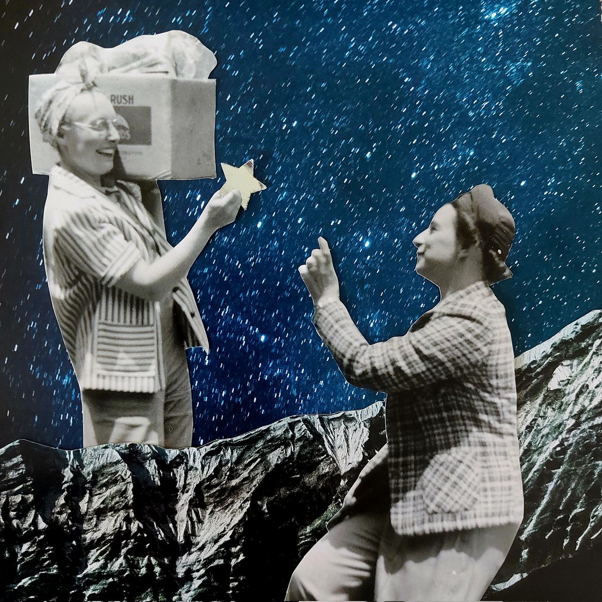 FromDelphine's tweet photo. #artistsontwitter #analogcollage #papercollage #collageartist #star #lookup #HappyNewYear2023 https://t.co/f9yf8koTaX