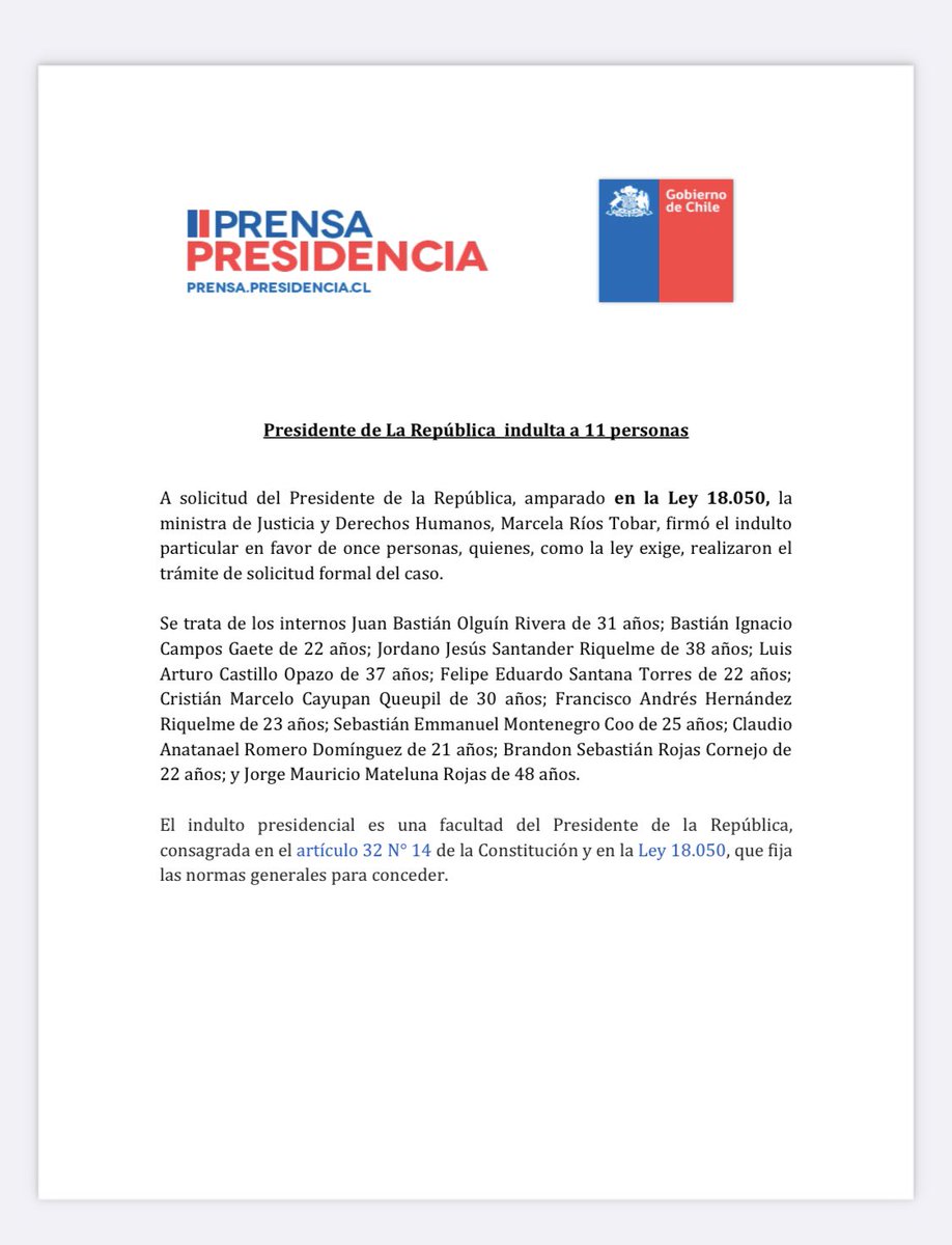 Una vergüenza y una pena la señal que dan para cerrar el año. Partieron el Gobierno retirando 139 querellas y hoy dan libertad a personas que destruyeron, que saquearon, ladrones y homicidas. El Gobierno termina este 2022 de la peor forma posible.