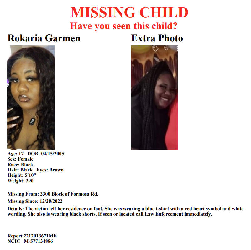 MEM_PoliceDept's tweet image. Have you seen Rokaria Garmen?
Report #22013671ME