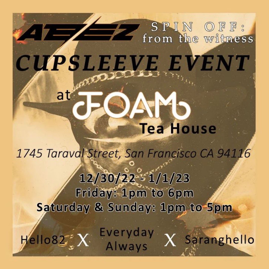 events this weekend in norcal (12.30-1.1):

spin off: from the witness hosted by <a href="/EverydayA_Shop/">Halazia comeback event 12-30-01/01</a> <a href="/hello82official/">hello82</a>