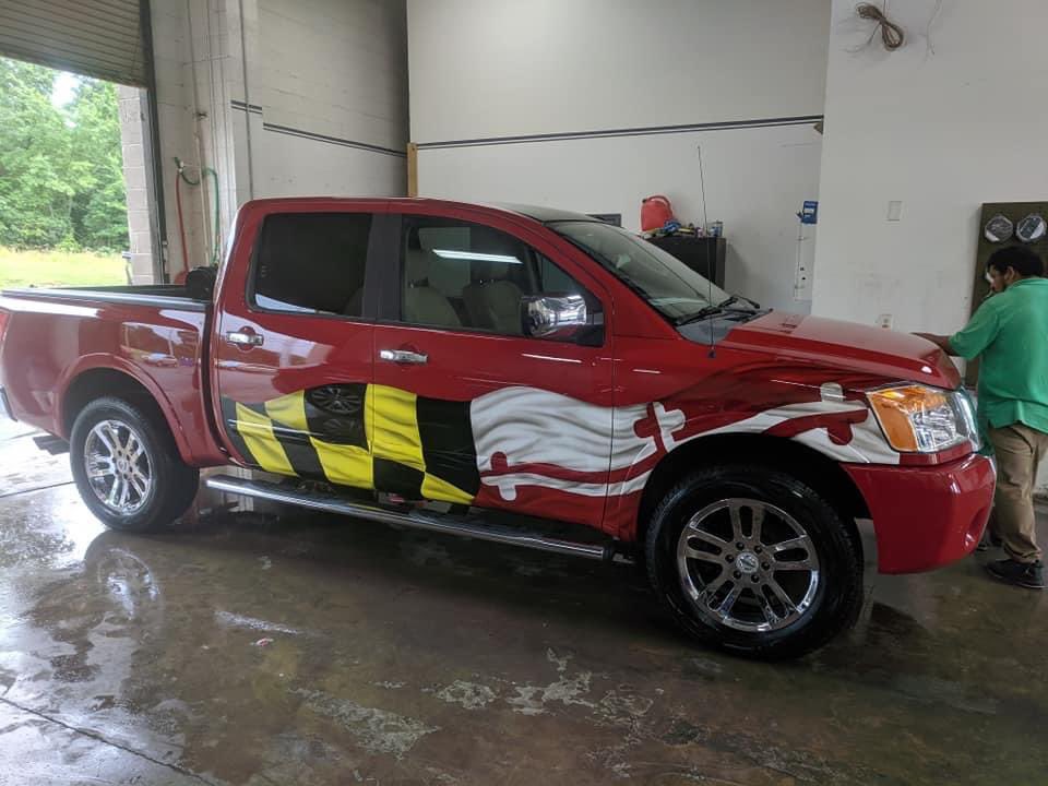 jason_baxtrom's tweet photo. Tundra I did about 4 years ago . One of my first trucks #trucks #maryland #airbrush #marylandflag https://t.co/3fyyZ7ZbKh