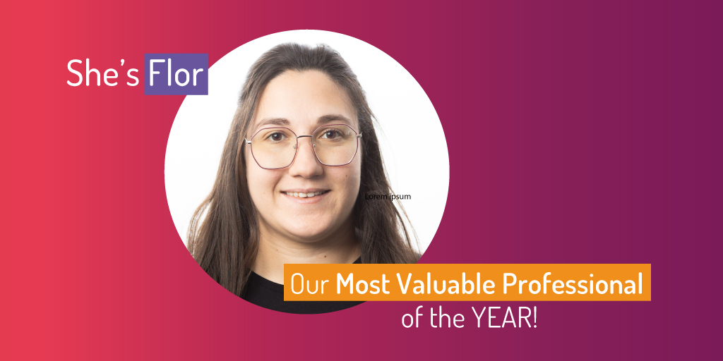 FLOR 👏
Last days of the year and we're proud to anounce the awarded MVP of THE YEAR🏆 Thanks Flor for doing your best every day of the year😁

#WeAreOurPeople #mvpoftheyear #MostValuableProfessional #FolderIT