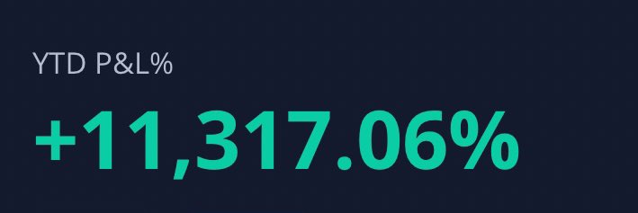 sentforglory's tweet photo. kept my head down and worked hard

my 2 acc: 
910% ytd  &amp; 11,317% ytd

appreciate everybody that has helped me in this journey!

2023 is the year to become a millionaire 

#norisknostory 🏌🏻 https://t.co/Ut5s5s1Qe6