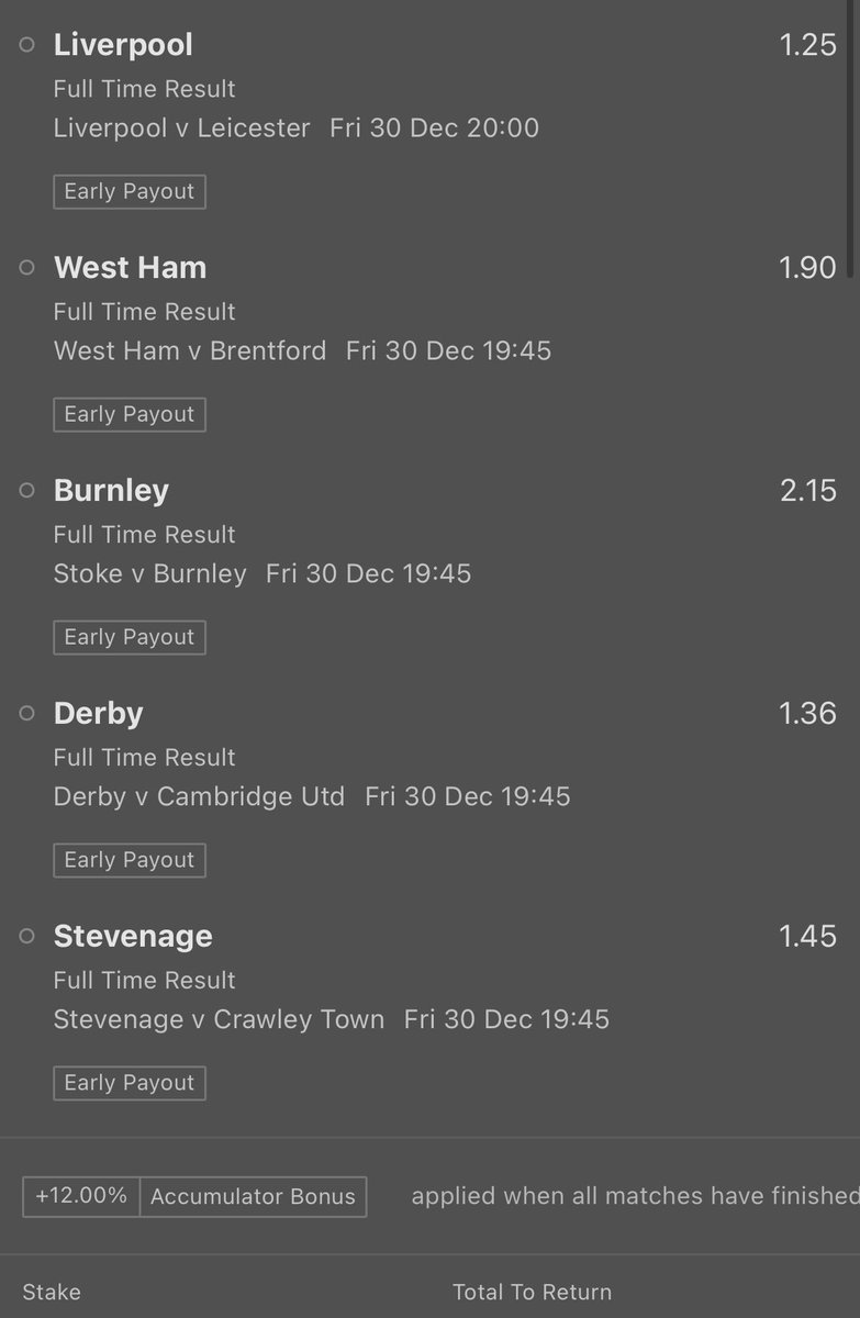 RoysBets's tweet photo. 10/1 5 fold https://t.co/W70qKPE6IE
