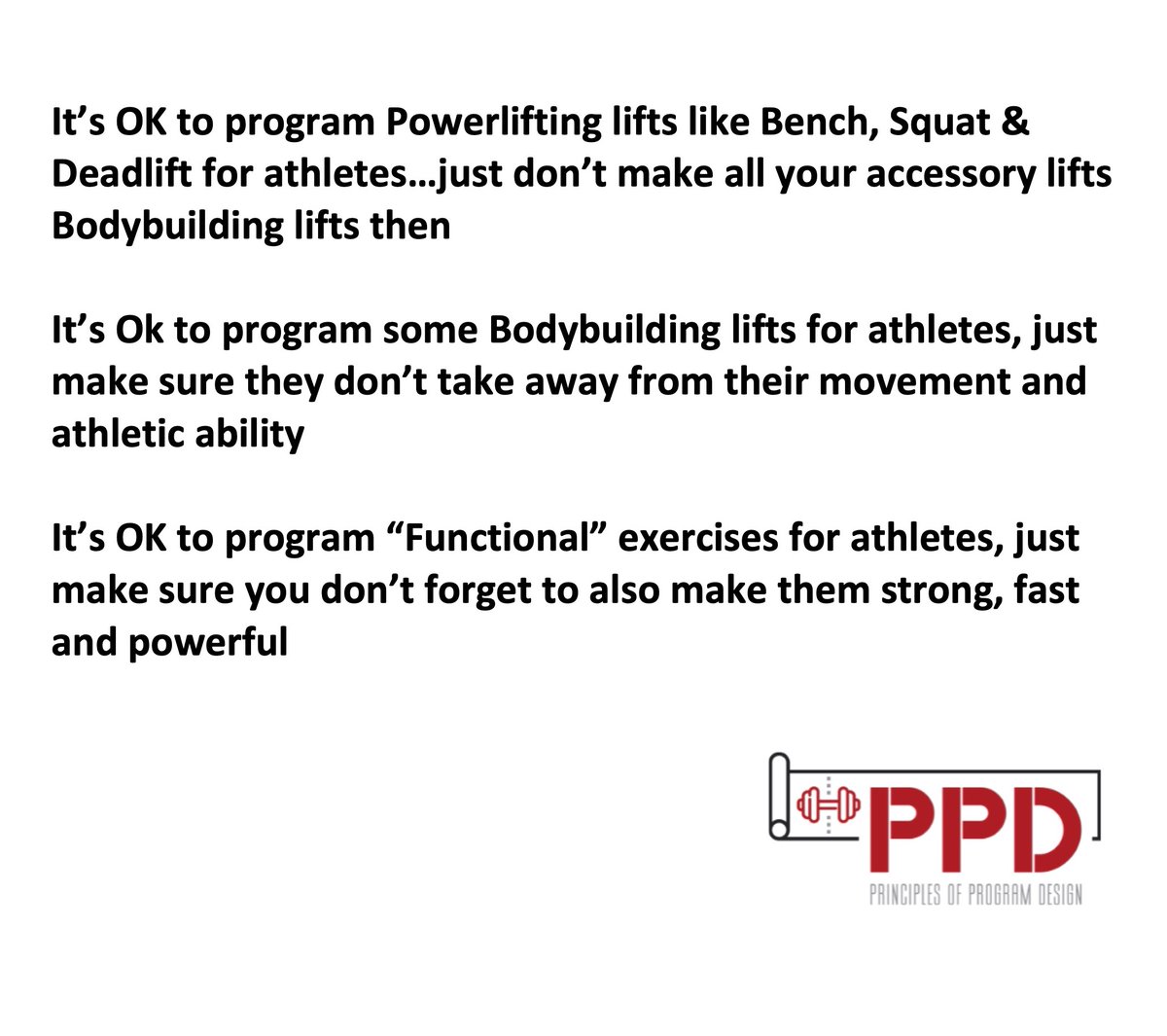 When designing training programs for athletes, there is no one way to do things. 

Not only does each sport, level of play, position and athlete have unique needs, but athletes also require a long and wide-ranging list of attributes needed to meet the demands of their competition