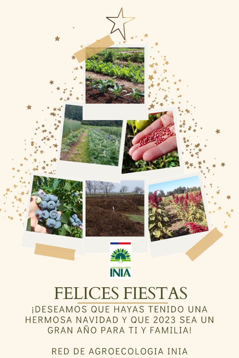 AgroecoINIA's tweet photo. Un afectuoso saludo a nuestros colegas, colaboradores y amigos. Que 2023 sea un excelente año! #agroecologia https://t.co/v10Zmz43yu
