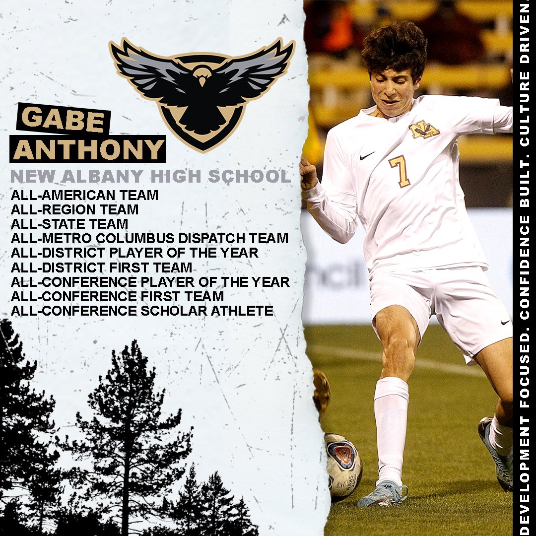 ⭐️ ALL-AMERICAN ⭐️

Congratulations to Gabe Anthony, New Albany High School, on being named to the 2022 Fall High School All-American Team, as well as several honors. Gabe lead New Albany to the State Finals this past season.

#DevelopmentFocused #ConfidenceBuilt #CultureDriven