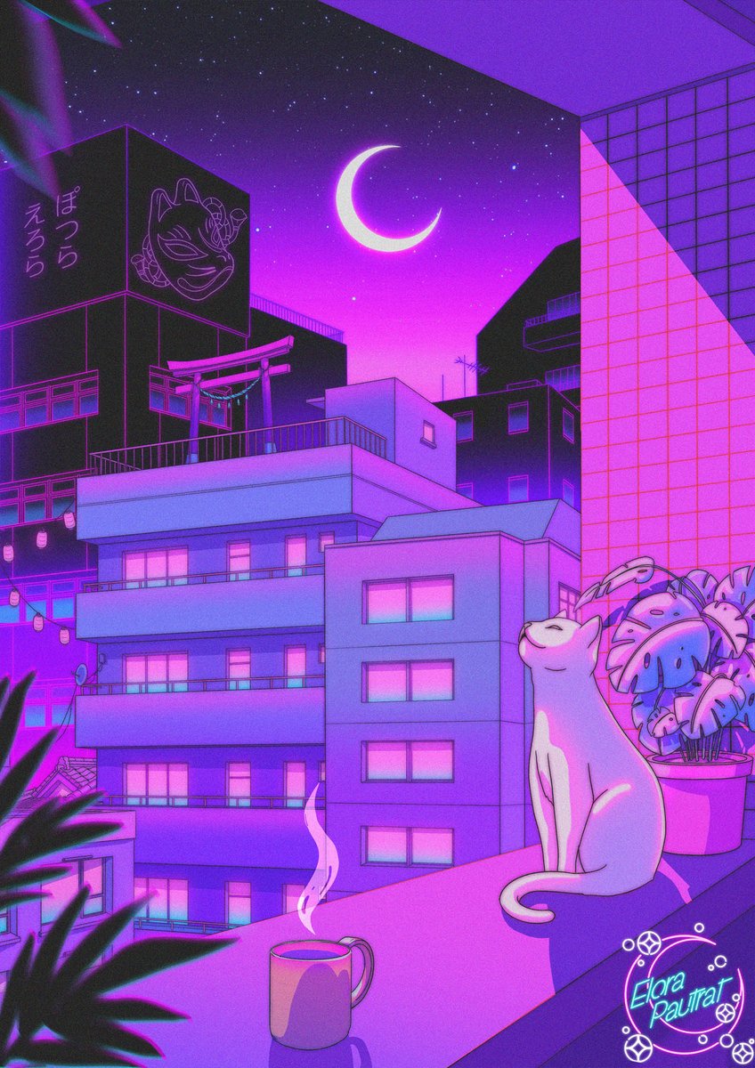 Owakita_'s tweet photo. Under the Neon Moon 🌙 https://t.co/7mUEVS3vBn