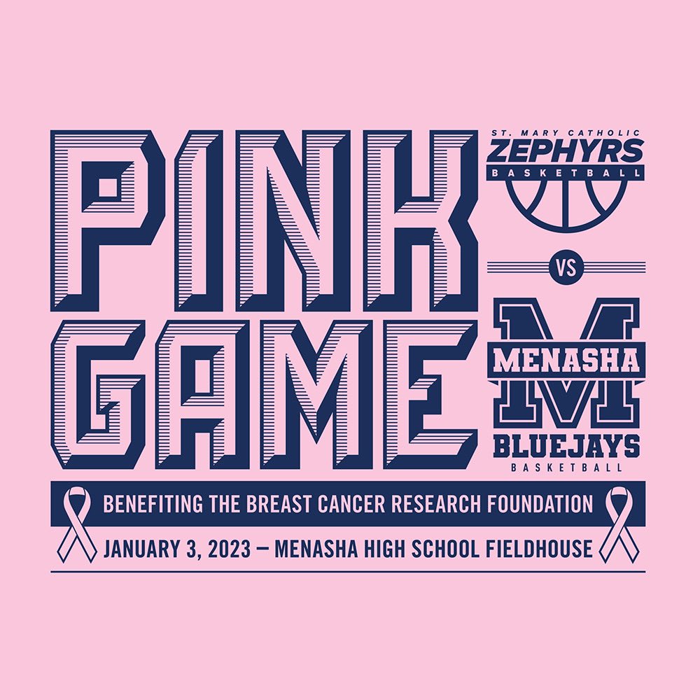 MenashaHoops's tweet photo. On Tuesday, we welcome one of top teams in the state in St. Mary Catholic to MHS. An exciting night of basketball is only made more important as the two programs are coming together to raise funds to support the Breast Cancer Research Foundation. See you Tuesday! @PaulEBradshaw https://t.co/yp9jdebPCx