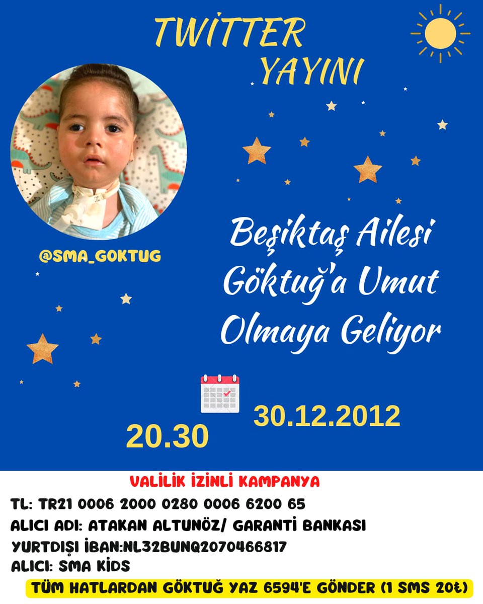 Yeni yıla Sağlıklı,Mutlu en önemlisi UMUTLU girmek @goktuganefesol bebeğinde hakkı..

Bu akşam saat 20.30 da Valilik izninin  bitmesine az bi süre kala taraftar dostlarımla DESTEK arıyoruz..

Bekliyoruz Sizleri🙏