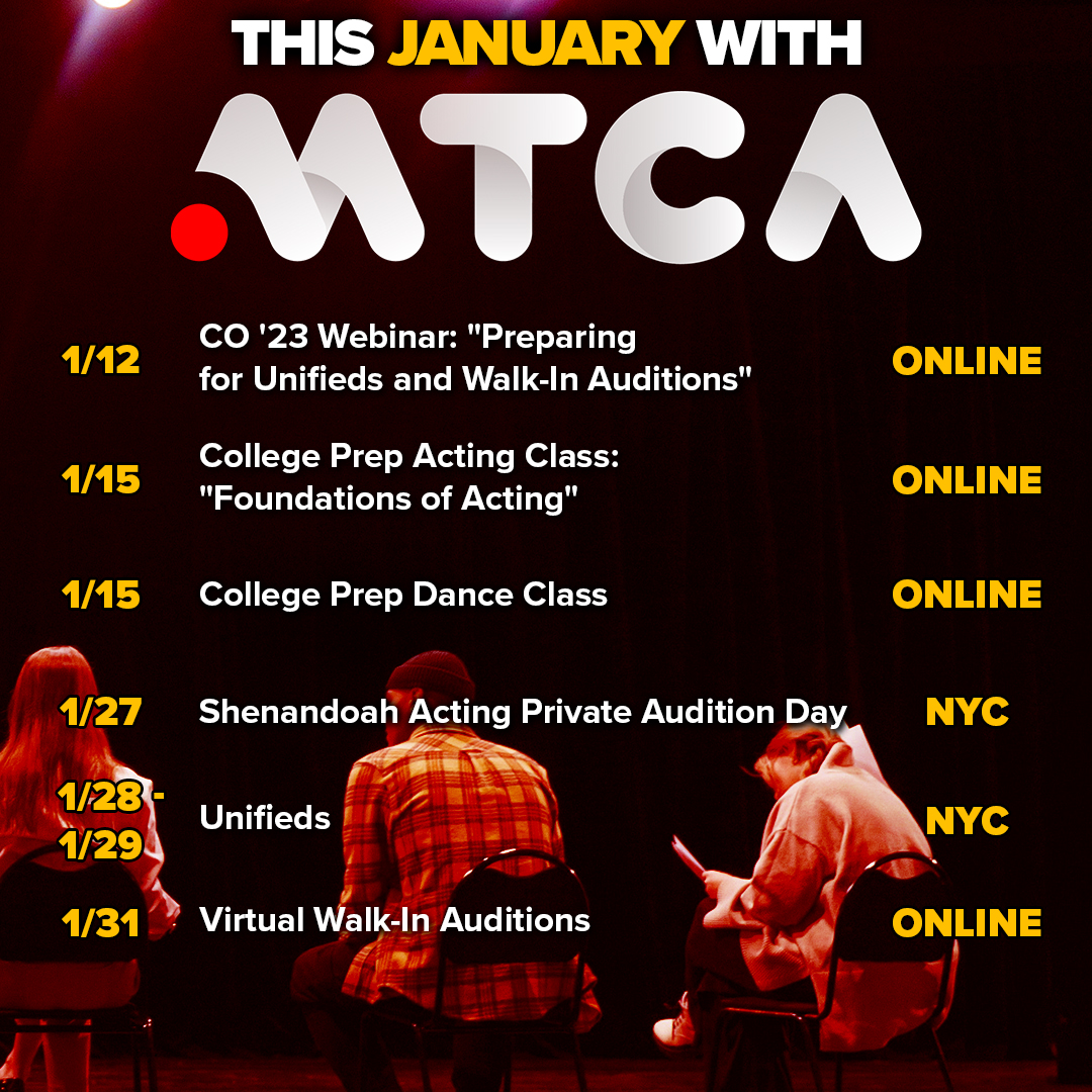January with MTCA!!! Register for upcoming classes and events at mtcollegeauditions.com/product/events/

#collegeauditions #collegeauditionprep #theatrecollege #theatrecollegeauditions #masterclasses #mtcaknows #mtcafam