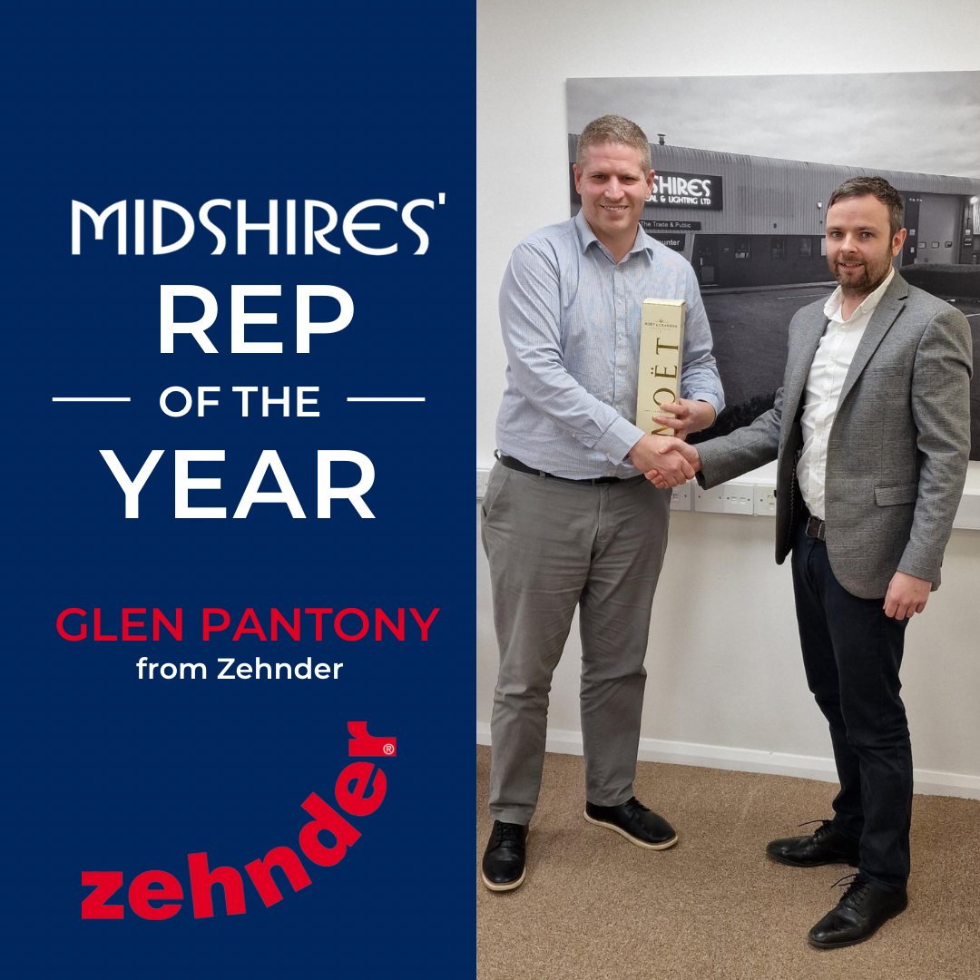 Midselec's tweet photo. Congratulations to Glen Pantony of @Zehnder_UK who we surprised with our Rep of the Year award for 2022. Thanks to Glen for all his support this year and we look forward to what 2023 brings! #repoftheyear #2022 #midshires https://t.co/illdWc4QEP