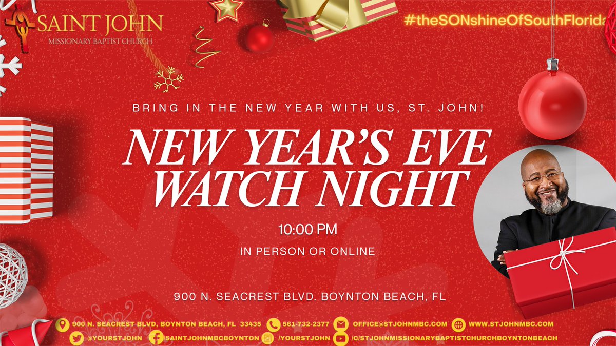 YourStJohn's tweet photo. Join our New Year's Eve Watch Night at 10 PM on our Youtube Channel!
God has been so good to us, and we want to start 2023 with a heart of praise.

#YourStJohn
#StJohnProud
#LoveForward2022
#CommunityFirst
#ReachOut22 
#FloridaChurch https://t.co/ny6w0T85y8