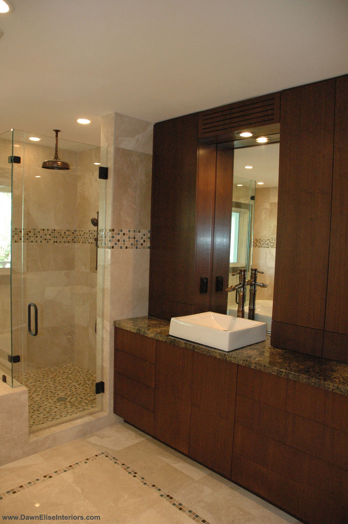 trurealty's tweet photo. Is there anything you would change about this bathroom? There are so many great elements here, from the accent tile in the shower to the dark wood and the granite countertops. With all these focal points, you may not even notice... https://t.co/zBDZDTrmUT https://t.co/XEZHUKLZH2