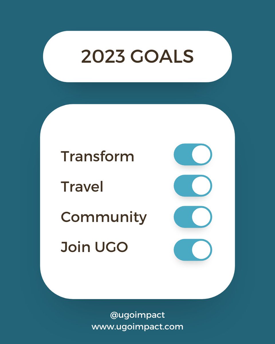 UGOImpact's tweet photo. 2023 is just around the corner?⁠
⁠
&amp; we want to know...⁠
⁠
What are your goals for the new year?  Share them in the comments below.⁠
⁠
#UGOImpact⁠
#NewYear⁠
#Travels https://t.co/OmKA0YMJiP