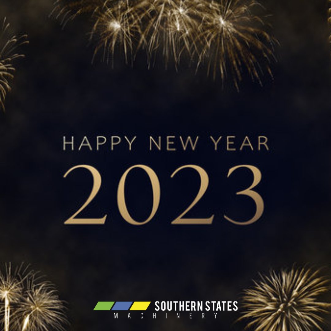 SouthernStatesM's tweet photo. Southern States Machinery wishes you a happy, healthy and prosperous New Year! 

In observance of the New Year, Southern States Machinery will be closed on Monday, January 2nd, 2023. We will reopen on Tuesday, January 3rd, 2023. https://t.co/KAX8holLSs