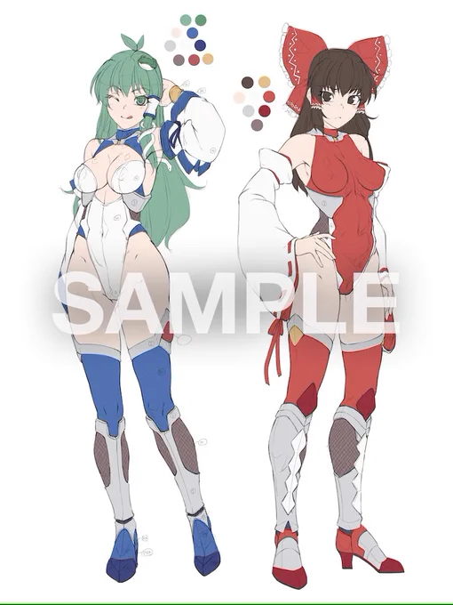色食がぜる❌さんのコミッション「青娥&amp;神子の続き物ではお世話になりました!
今回も東方+対魔忍で、霊夢と早苗をお願いしたいです。

概要としては「(青娥&amp;神子のような)触手空間でワ...」 https://t.co/V3qXE17CJV #Skeb #Commission @skeb_jpより 