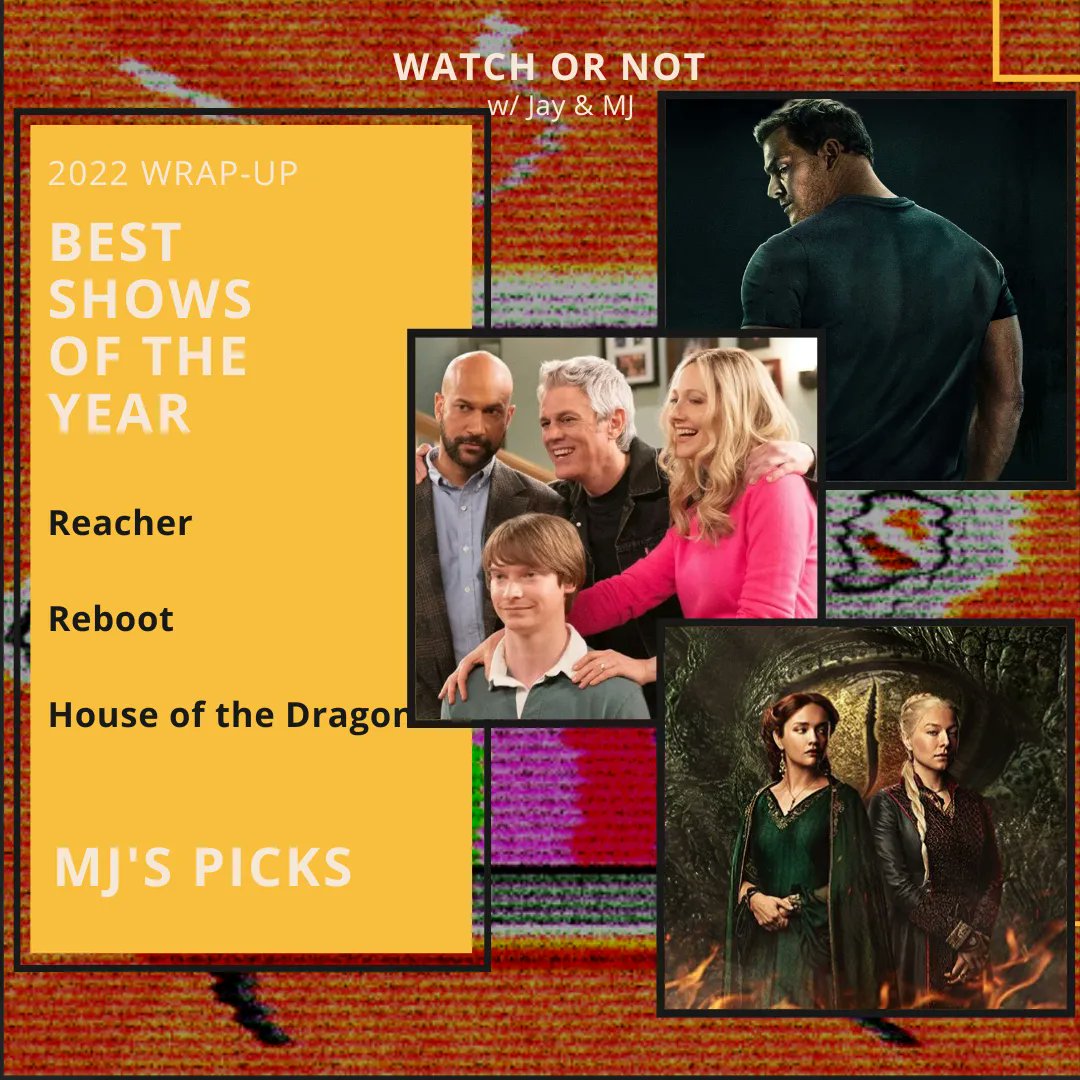 WatchorNot_Pod's tweet photo. Here's our picks for the Best Shows of the Year! Do you all agree - if not, who would you pick?
#reacher #RebootOnHulu #HouseOfTheDragon #severance #heartstopper #peacemaker #watchornot #PodcastAndChill https://t.co/sZF1et9qJA