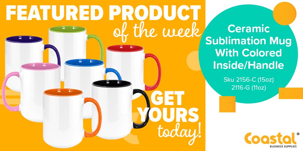 Add a splash of color to your sublimation mugs and take take your product offerings to the next level. Offered in 7️⃣colors and 2️⃣sizes. ➡️Get yours here: ☕11oz - ecs.page.link/urh8k ☕15oz - ecs.page.link/wxCGn
#featurefriday #sublimation #sublimationmugs