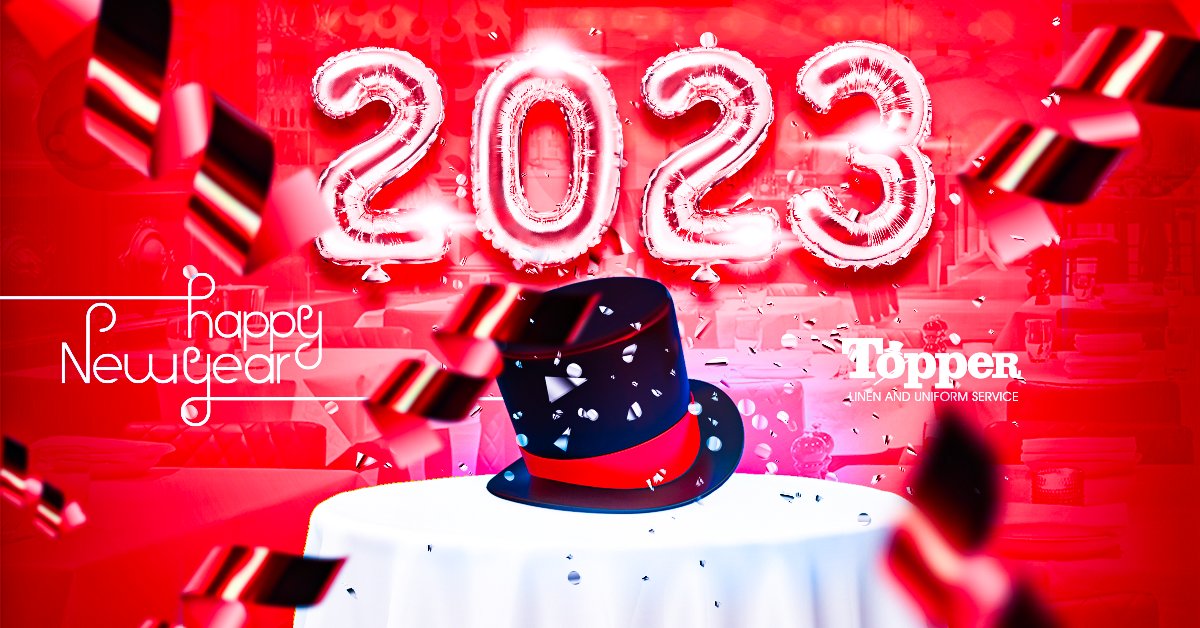 Here’s to 2023! 🎩🍾 #HappyNewYear from Topper Linen.