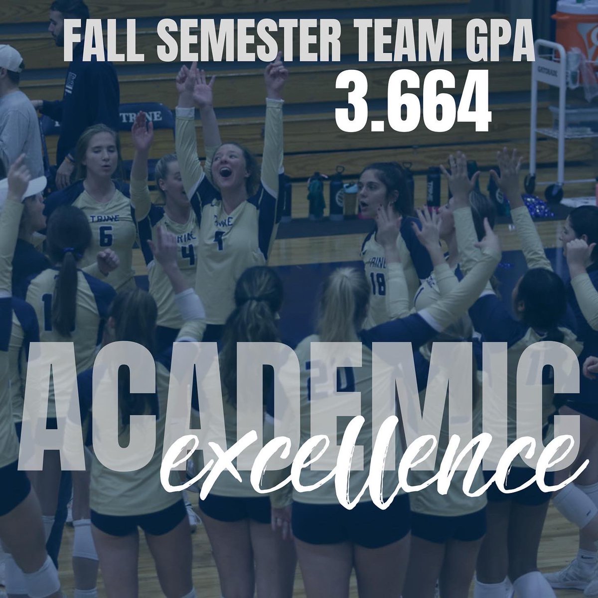 TrineWVB's tweet photo. Striving for excellence both on and off the court! Nice work ladies! Very proud of your efforts this semester! https://t.co/PE7RIRWrkt