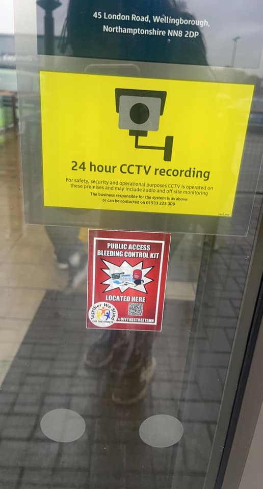 NNOffTheStreets's tweet photo. Another day and another Bleed Control Bag was delivered. This one is at McDonalds, London Road, Wellingborough https://t.co/wrfppsSbZq