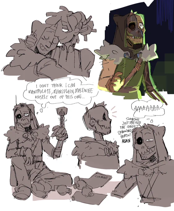 I've watched so many D&amp;D videos in quarantine so my brain rot is even more terminal than usual. Have a doodle dump of my favorite zombie 