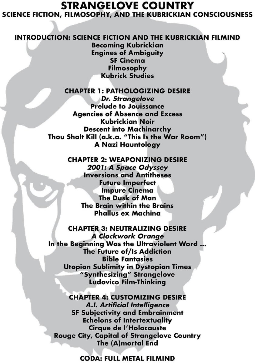 dharlanwilson's tweet photo. I just sent my Kubrick book to @AuteurPub for external reviewers. Here’s the working TOC.

https://t.co/EJFd3ACnwL

@LivUniPress #stanleykubrick #kubrick #kubrickian #sciencefiction #filmstudies #filmtheory #filmosophy #strangelove #2001 #aclockworkorange #artificialintelligence https://t.co/sDJD2Al2D0
