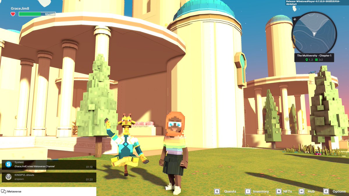 GraceJim8's tweet photo. @TheSandboxGame I found the peaceful Giraffe in The Multiversity! 🦒 I participated in the #SeasonsGreetingsTSB challenge for a chance to win an NFT! https://t.co/2e9gujcgyG