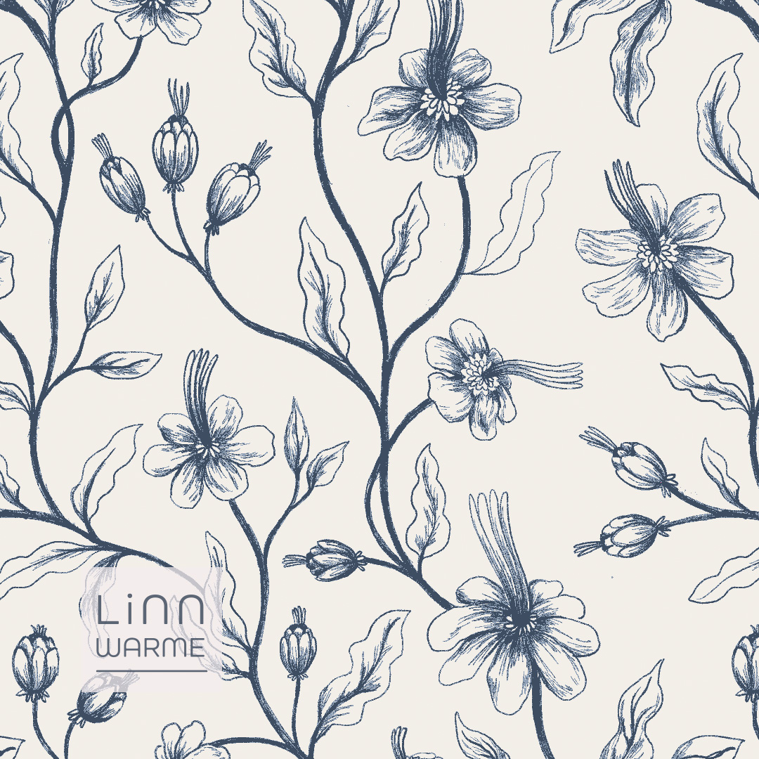 LinnWarme's tweet photo. Some cute floral sketches that i turned into a pattern, this one is also available as a phonecase @harperandblake  #surfacepatterndesigner #floraldrawing #plantpattern #naturepattern #botanicalpattern https://t.co/2o20KZAiLE