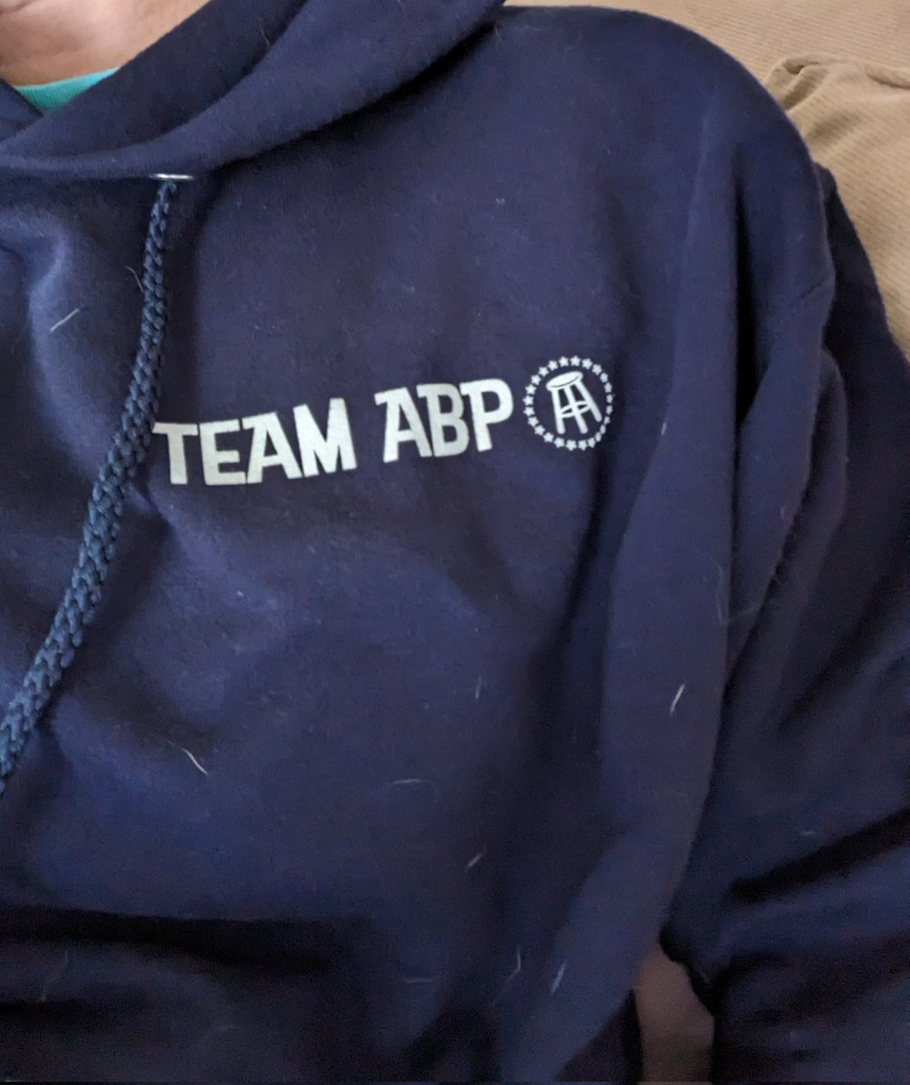 MrsAllBiz's tweet photo. It's covered in dog hair because everything is. Repping the best team in the biz today @allbusinesspete - thanks for the swag, @liveeventslisa! https://t.co/0VXFHEUty5