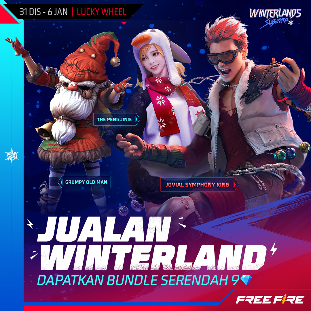 FFMYOfficial's tweet photo. Sejauh mana anda rasa bertuah?😉
Uji nasib anda di Lucky Wheel untuk mendapatkan item serendah 9 Diamond!💎😱
Tunjukkan hadiah bertuah anda.💪
#FreeFire #Winterlands https://t.co/zWc8Eokgvk