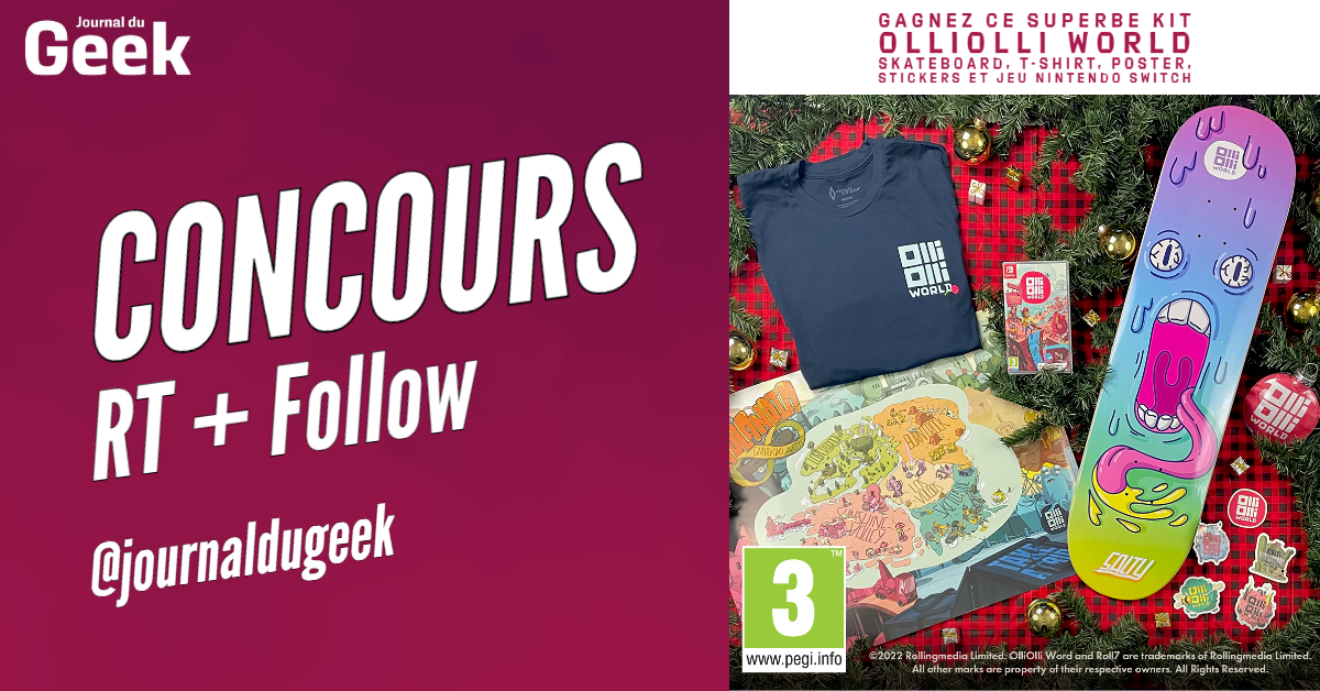 JournalDuGeek's tweet photo. 🎁 #CONCOURS 🎁
Pour terminer l'année 2022 en beauté, tentez de gagner ce superbe kit du jeu vidéo OlliOlli World développé par Roll7 !
��� Plus d'infos : https://t.co/w4P3MHBJeB
👉 Pour participer : RT &amp; Follow @journaldugeek
🍀 Bonne chance à tous ! https://t.co/VMF491pfpN